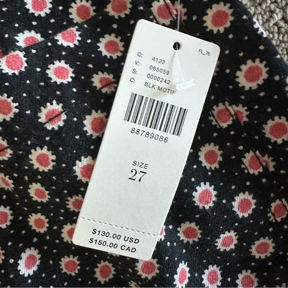 Maeve Anthropologie‎ The Colette Wide Leg Pants 27 Black Floral Linen Blend - Picture 2 of 8